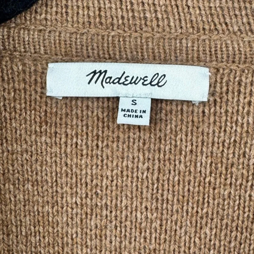 Madewell Kent Cardigan Sweater Women Small Brown‎ Merino Wool Blend Open Front
